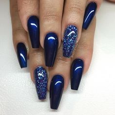 Quince Nails, Super Nails, Blue Nail, Ideas Nails, Dark Nails, Trendy Nail Design, Nail Designs Glitter, Prom Nails