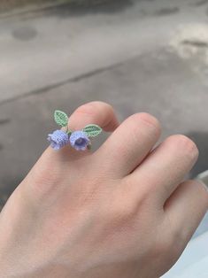 Get trendy with [Handmade] Lily of the valley ring -  available at Peiliee Shop. Grab yours for $45 today! Aesthetic Items, Tops Pattern, Wool Crochet, Crochet Rings, Anime Hands, Crochet Jewelry Patterns, Crochet Business, Kawaii Crochet, Crochet Inspo