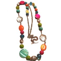 Very Colorful. Crystal Beads And Looks Of Pearly Tiger Eye. Random Shapes Multi Colored. Can Be Doubled Or Adjusted Shorter. Fashion Silver Toned. Very Cheerful Summery. Vintage New No Tags Metal Beaded Necklace With Large Beads, Multicolor Beaded Chain Necklace With Metal Beads, Multicolor Metal Beaded Chain Beads, Multicolor Metal Bead Necklaces, Beaded Metal Necklaces For Beach, Multicolor Metal Beaded Necklaces For Party, Multicolor Metal Beads Jewelry With Beaded Chain, Multicolor Metal Beads Chain Jewelry, Multicolor Metal Beaded Chain Jewelry