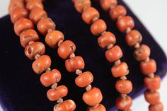 -Antique Sterling Silver Chinese Qing Dynasty Natural Orange Red Coral Necklace -Total length: 14.25 in -Bead size:about 4.15 mm x 6.45 mm ~ 8.55 mm x 6.7 mm -Total weight: 46.6 g -Marked silver, made in China Red Coral Necklace, Coral Earrings, Coral Necklace, Diy Crafts Jewelry, Qing Dynasty, New City, Red Coral, Orange Red, Jewelry Crafts