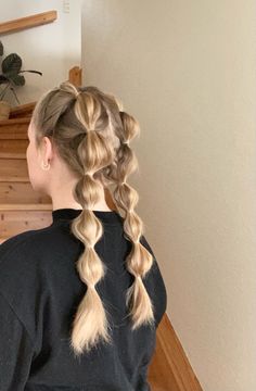 Aesthetic Hairstyles Pigtails, Hairstyles Thinning Hair, Pigtail Braids Aesthetic, Hairstyles Reference Drawing, Hairstyles Rubber Bands, Long Hair Pigtail Braids, Rubber Bands Hairstyles, Bands Hairstyles, Blonde Braid Aesthetic