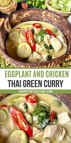 an eggplant and chicken thai green curry