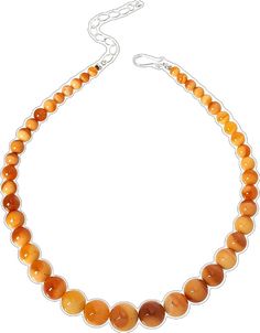 Classic Orange Round Necklace, Hand-strung Orange Necklace, Amber Single Strand Necklace With Round Beads, Single Strand Carnelian Necklace In Amber, Amber Hand-strung Necklaces, Amber Carnelian Single Strand Necklace, Amber Single Strand Beaded Necklace, Amber Single Strand Beaded Round Necklace, Orange Gemstone Beads Round Necklaces