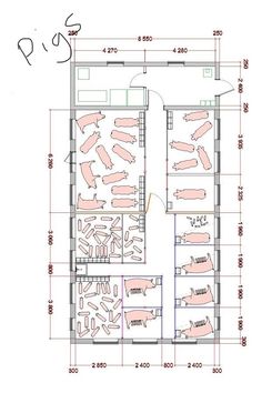 the floor plan for an office building with two separate rooms and one room on each side