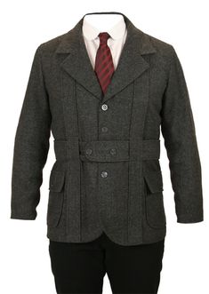 Norfolk Jacket, Morning Ride, Fashionable Men, Grey Herringbone, Brown Tweed