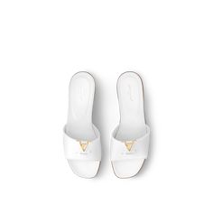 LOUIS VUITTON® - Lv Capri Flat Mule - White Louis Vuitton Gifts, Fall Winter Essentials, Storybook Wedding, Louis Vuitton Official Website, Trunk Bag, Flat Mules, Louis Vuitton Sandals, Leather Denim, Shoe Boot Sandals