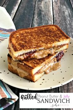 grilled peanut butter and jelly sandwich on a plate