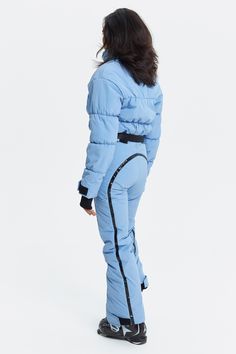 Blue Skiing Bottoms For Winter, Functional Blue Bottoms For Winter, Blue Sporty Outerwear For Ski Season, Blue Sporty Ski Season Outerwear, Blue Outerwear For Ski Season, Sporty Blue Outerwear For Ski Season, Blue Long Sleeve Outerwear For Skiing, Blue Long Sleeve Skiing Jacket, Blue Ski Season Outerwear With Pockets