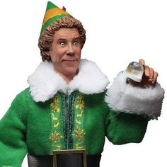 NECA Elf Buddy the Elf 8-Inch Clothed Action Figure-NECA-ToyShnip Spaghetti Breakfast, Breakfast Leftovers, Elf Buddy, Neca Action Figures, Delicious Spaghetti, Elf Products, Green Elf, Clamshell Packaging, Will Ferrell