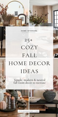 the cover of cozy fall home decor ideas