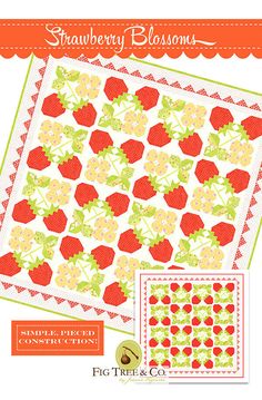 the strawberry blossoms quilt pattern is shown