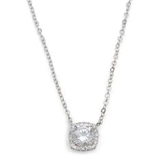 Solitaire Necklace, Diamond Pendants, Rounded Square, Diamond Solitaire Necklace, Solitaire Necklaces, Sparkle And Shine, Square Pendant, Station Necklace, Diamond Solitaire