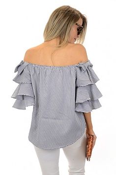 Amore Ruffle Top :: SALE :: The Blue Door Boutique Cotton Ruffle Sleeve Blouse With Ruffles, Cotton Blouse With Flutter Sleeves For Fall, Cotton Flutter Sleeve Top For Brunch, Cotton Ruffle Blouse For Brunch, Cotton Ruffles Blouse For Brunch, Cotton Top With Ruffle Hem For Day Out, Elegant Cotton Blouse With Flutter Sleeves, Cotton Tops With Ruffle Hem For Day Out, Chic Cotton Ruffle Tops