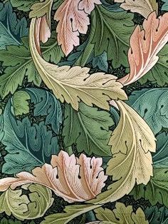 an intricately designed wallpaper with leaves and flowers