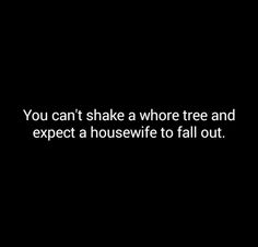 the words you can't shake a whole tree and expect a housewife to fall out