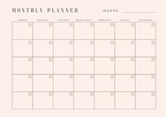 a printable calendar with the month planner on it