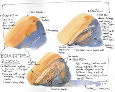 three different types of rocks are shown in this handwritten diagram, with information about them