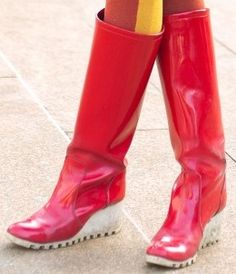 80-ger.... Red Rain Boots With Round Toe For Outdoor, Casual Red Rain Boots, Red Waterproof Rain Boots, Red Wellies, Hunter Boots Red