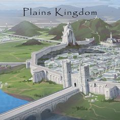 the cover for plain kingdom, with an image of a castle and bridge in the background