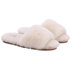 PRICES MAY VARY. 100% Australian sheepskin: Lounge in luxury in this heavenly slipper, made with 100% Australian Sheepskin upper, lining and footbed Easy on and off: These fluffy slippers are easy on and off, though once they’re on you may never want them off Memory foam footbed: Our Cirrus Memory Foam Footbed System feels like walking on a cloud Anti-slip outsole: Low profile TPR Outsole provides exceptional grip California comfort: Authentic style and comfort from the Southern California coast White Fuzzy Slippers, Summer Slippers For Women, Fluffy Sandals, Bridesmaid Slippers, Fuzzy Slides, Spa Slippers, Fluffy Slippers, Bedroom Slippers, Woman Bedroom