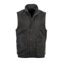 When it comes to workwear, protection doesn't have to come at the expense of comfort. The Leather-Like Heritage Vest lets you move around freely and perform well in the cold outdoors. Made of durable leather-like fabric, this full zip vest helps you stay warm while having more mobility. 8.5 oz, 69.5% cotton, 30.5% polyester Leather like fabric Nyon lining in body Metal Full Zip and Snap front closures Dual Security Chest Pockets with Zip Closures Dual Hand pockets with snaps closures and fleece lining Relaxed fit Winter Outdoor Vest With Fleece Lining, Functional Winter Vest For Outdoor, Functional Windproof Winter Vest, Functional Windproof Vest For Winter, Windproof Sleeveless Outdoor Outerwear, Waterproof Winter Outdoor Vest, Waterproof Outdoor Winter Vest, Outdoor Work Vest With Pockets For Fall, Durable Functional Vest For Outdoor