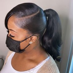 Sleek Low Ponytail With Bangs, Updo Ponytails For Black Women, Up Down Ponytail Hairstyles, Black Woman Updo Hairstyles, Ponytail Updo For Black Women, Side Ponytail Hairstyles For Black Women, Short Ponytail Hairstyles Black Women, Pony Tailed Hairstyle Black Women