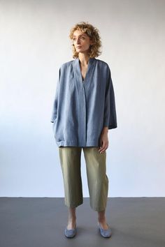 Kimono style jacket made from a soft, medium weight, washed linen.A-line drape, loose/oversize fit. Wide sleeves, side seam pockets. - Handmade in our studio from from 100% linen - Loose fit - Comes with a tie belt - Long sleeves - Side pockets FABRIC&CARE Available in any other listed linen Kimono Style Jacket, Linen Kimono, Cardigan Style, Jacket Cardigan, Wrap Jacket, Linen Jackets, Womens Jackets, Linen Jacket, Cardigan Fashion