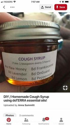 With YL (Thieves) Homemade Cough Syrup, Health Coconut Oil, Doterra Recipes, Essential Oils For Colds, Doterra Essential Oils Recipes, Essential Oil Remedy, Oil Remedies, Essential Oils Health, Essential Oil Blends Recipes