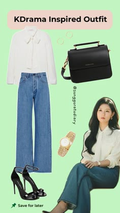 Hong Hae In Kim Ji Won Queen of Tears KDrama Inspired Outfit Casual Formal OOTD Haein Outfit, Hong Haein Outfit, Sling Back Heels Outfit, Hong Hae In Outfit, Kdrama Inspired Outfits, Dupatta Hacks, Winter Outfits Dinner, Hong Haein, Outfit Ideas For School Fall