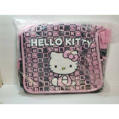 a hello kitty bag is wrapped in plastic