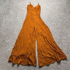 Free People Jamboree Sleeveless Wide Leg Jumpsuit 29” Inseam Rust Combo Xsmall Nwt - Pulls Near Seam On Chest (Pictured) Boho Jumpsuit, Free People Pants, Wide Leg Jumpsuit, Orange Black, Fitness Inspo, Free People, Pant Jumpsuit, Wide Leg, Jumpsuit Romper