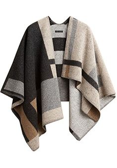 Women Thicken Plaid 100% Wool Winter Knitted Cashmere Pon... https://www.amazon.ca/dp/B01M24FCUM/ref=cm_sw_r_pi_dp_x_1Kv2zb1V803HQ Burberry Cape, Shawl Coat, Blanket Poncho, Knitted Cape, Cashmere Blanket, Wool Poncho, Cardigan Sweater Coat, Cashmere Shawl