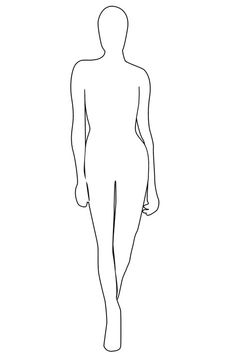 a line drawing of a person's body and torso, with one hand on his hip