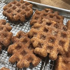 some fried food is cooling on a rack