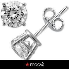 in stock Classic Round Diamond Earrings From Macy's, Macy's Round Cut Diamond Earrings, Macy's Classic Brilliant Cut Diamond Earrings, Macy's Diamond Earrings With Prong Setting As Gift, Macy's Classic Diamond Earrings With Diamond Accents, Macy's Classic Diamond Earrings With Accents, Macy's Brilliant Cut Earrings Gift, Macy's Round Diamond Earrings With Prong Setting, Macy's Diamond Earrings With Prong Setting