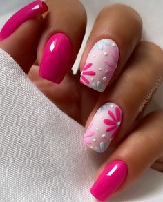 Pink Nail Art Designs, Pink Nail Art, Pretty Nail Art Designs, Colorful Nail Designs, Short Acrylic Nails Designs, Nail Designs Glitter