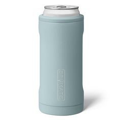 thermos bottle is light blue and has a white lid