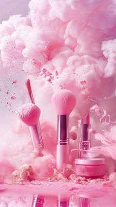 #makeup #wallpaper #pink #aesthetic #brushes Beautiful Pink Wallpaper Iphone, Make Up Wallpapers, Makeup Pictures Wallpaper, Makeup Wallpaper Aesthetic, Pink Makeup Wallpaper, Cosmetic Wallpaper, Makeup Backgrounds Wallpapers, Make Up Rosa, Wallpaper Pink Aesthetic