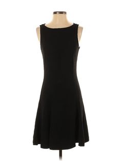 Gap Casual Dress Size: 4 Black Dresses - used. 50% VISCOSE RAYON, 47% POLYESTER, 3% SPANDEX, DropWaist, Crew Neck, Solid, Knee Length, Sleeveless | Gap Casual Dress - DropWaist: Black Solid Dresses - Used - Size 4 Petite Cheap Fitted Gap Dresses, Black Casual Dress, Viscose Rayon, Black Dresses Casual, Solid Dress, Black Dresses, Black Solid, Drop Waist, Black Casual