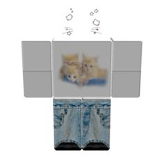 a pair of shorts with an image of two puppies on the front and back