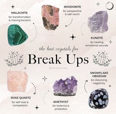 🌱🌞✨🔮 Woman Health, Crystal Healing Chart, Break Ups, Crystal Vibes, Best Crystals, Crystal Aesthetic, Crystals Healing Properties, Spiritual Crystals, Crystal Healing Stones