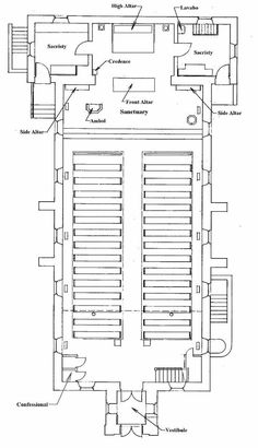 the floor plan for an old church