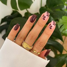 Nail Designs Squoval, Unghie Sfumate, Unghie Nail Art, Squoval Nails, September Nails, Fall Gel Nails, Cute Nails For Fall, October Nails