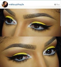 It reminds me of a Bumble Bee! Queen Bee ♥ Flutter Lashes, Maquillage On Fleek, Yellow Eyeshadow, Eye Details, Top Makeup Products, Looks Black, Makati, Nyx Cosmetics, Love Makeup