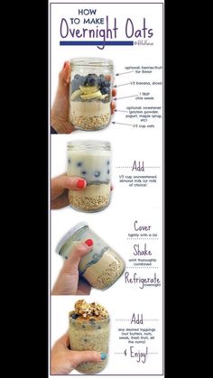 the recipe book shows how to make overnight oats