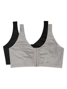 PRICES MAY VARY. 95% Cotton, 5% Spandex Imported Hook and Eye closure Machine Wash Made with soft movable fabric Pack of 2 No underwire Unlined Front hook-and-eye closure Bra Alternatives, Cotton Sports Bra, Cotton Bra, Front Closure Bra, White Heather, Cotton Bras, Comfortable Bras, Lounge Lingerie, Fitness Clothing