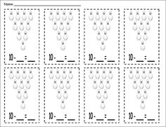 worksheet for counting the number ten from 1 to 10 with numbers in each row