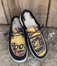 Great Shopping Hey Dude Women Or Mens COORS ORIGINAL - Black, Size 8, Size 9, Size 10, Women's Shoes Western Shoes, Hey Dudes, Hey Dude, Painted Shoes, Linen Women, Country Outfits, Comfortable Shoes, Black Shoes