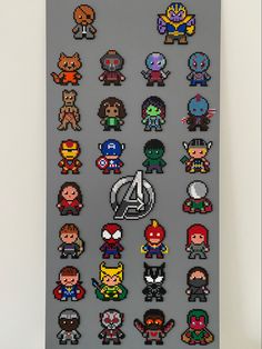 the avengers stickers are displayed on a wall