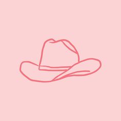 a drawing of a cowboy hat on a pink background with the word,'i love you